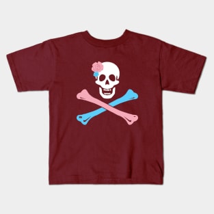 Trans Pride Skull and Crossbones Kids T-Shirt